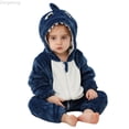 thumbnail image 1 of Zecgelong Kids Animal Hooded Romper Jumpsuit Party Dress Up Playwear Blue Size 3M-5Y, 1 of 6