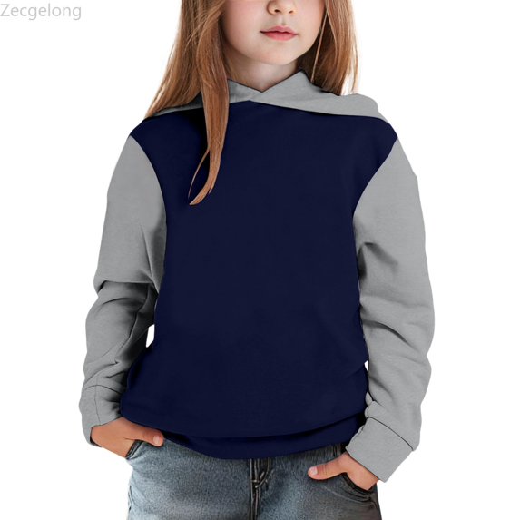 Zecgelong Kids Boys Girls Hooded Jacket Patchwork Hoodie Sweatshirt Toddler Child Pullover Blue,Size 2-3 Years