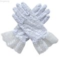 thumbnail image 1 of Zecgelong Kids White Lace Gloves Party Dress Up Accessory for Girls White Size 0, 1 of 4