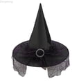 thumbnail image 1 of Zecgelong Kids Witch Hat Party Fancy Dress Up Accessory for Children Black Size 3-10Y, 1 of 5