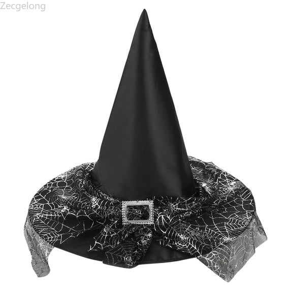Zecgelong Kids Witch Hat Party Fancy Dress Up Accessory for Children Silver Size 3-10Y