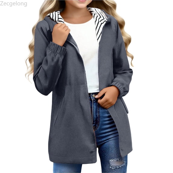 Zecgelong Lightweight Hooded Jacket With Pockets And Striped For Outdoor Activities