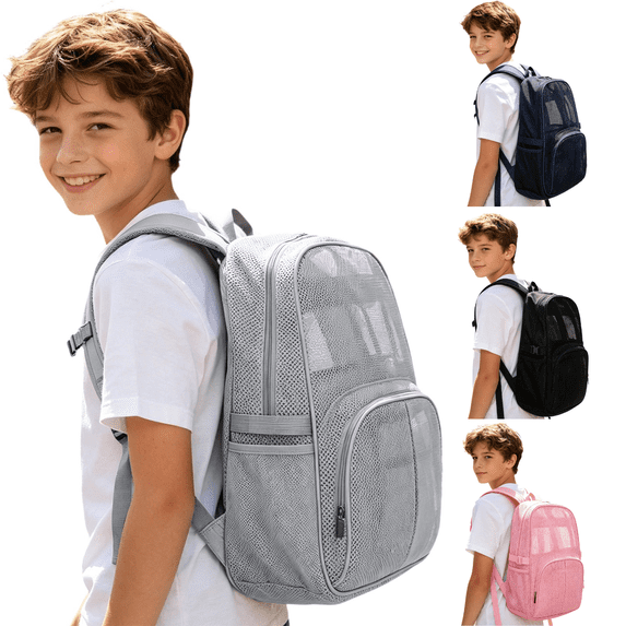 Zecgelong Mesh Backpack Breathable Lightweight Gym School Daypack with Padded Straps Black