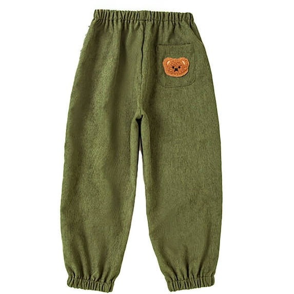 Zecgelong New Fall And Winter Clothing For Boys And Girls Quality Corduroy Fabric Children's Long Bear Pants Boys School Uniform Pants Size 4-5 Years