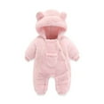 thumbnail image 1 of Zecgelong Baby Boys Girls Cartoon Bear Hooded Romper Jumpsuit Coat Winter Coat Toddler With Pocket Toddler Girls Rompers Size 3-6 Months, 1 of 5