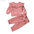 thumbnail image 1 of Zecgelong Baby Boys Girls Cotton Solid Autumn Long Sleeve Pants Pullover Sweatshirt Set Clothes Girls Outfits Sets Age 6-12 Months, 1 of 5