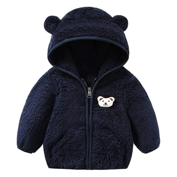 Zecgelong Baby Girls Boys Jacket Bear Ears Hooded Outerwear Zipper Warm Winter Coat Size 12-18 Months