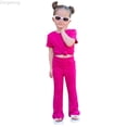 thumbnail image 1 of Zecgelong Baby Kids Girls Boys Autumn Solid Cotton Short Sleeve T Shirt Long Pants Set Outfits Clothes Girls Outfits Sets Age 5-6 Years, 1 of 4