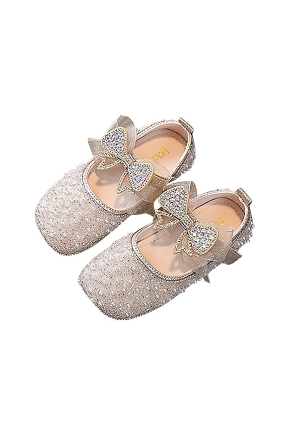 Performance Dance Shoes For Girls Childrens Shoes Pearl Rhinestones Shining Kids Princess Shoes Girls' Rain Boots 9.5-10 Years