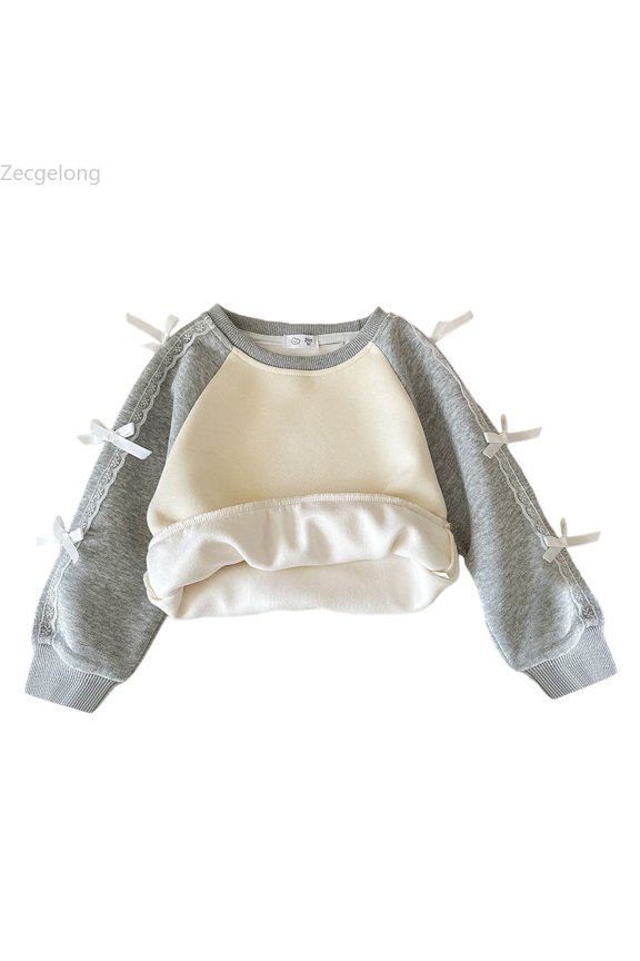 Rint Hoodie Lined Long Sleeve Pullover Sweatshirt Warm Kids Casual Top Soft Blend Comfortable Playwear Gray,Size 3-4 Years