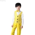 thumbnail image 1 of Zecgelong Shiny Solid Vest And Trouser For Boys Long Sleeve Vest And Pants Holiday Performance Outfit Boys Suits Size 15-16 Years, 1 of 3