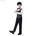 thumbnail image 1 of Zecgelong Shiny Solid Vest And Trouser For Boys Long Sleeve Vest And Pants Holiday Performance Outfit Boys Suits Size 3-4 Years, 1 of 3