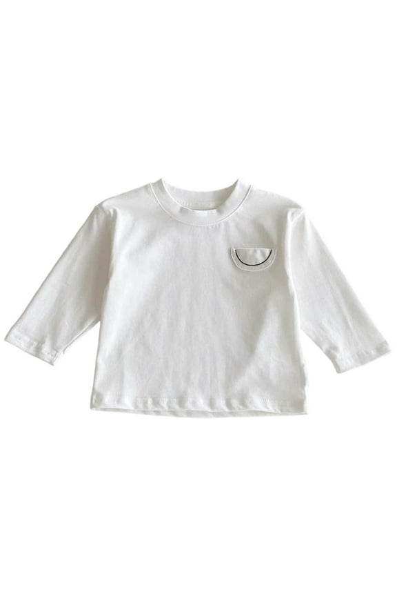 Soft Boys Tops Long Sleeve Shirt For And Toddlers Comfortable Everyday Wear Basic Solid Color Crewneck Tee For Baby Girls And Boys School Uniform Button Up Shirtsâ Size 9-12 Months