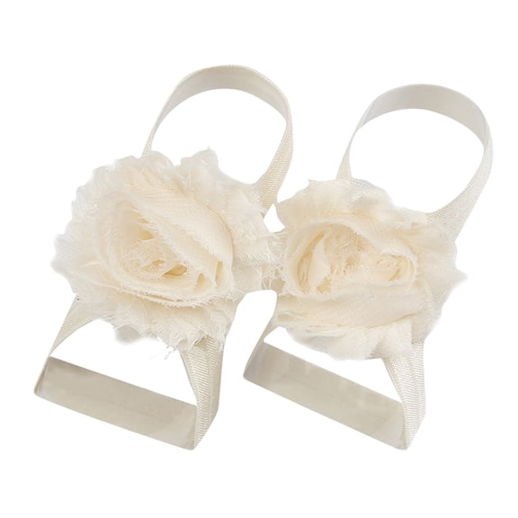 Zecgelong Solid Chiffon Flower Barefoot Sandals Feet Accessories For Baby Girls Toddlers Kids Girls Princess Sandals Size One Size