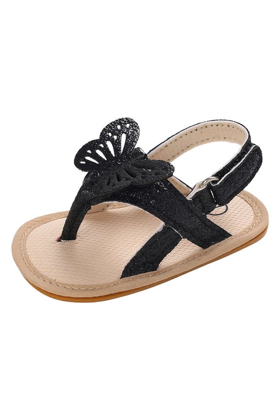 Spring And Summer Children Baby Todller Shoes Boys And Girls Sandals Pinch Toe Solid Color Shiny Bow Hook Loop Comfortable Girls Beach Sandals Size 5