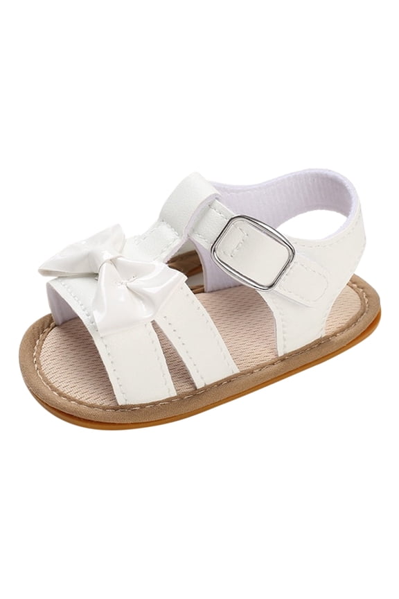Spring And Summer Children Toddler Shoes Boys And Girls Sandals Flat Bottom Light Buckle Open Toe Comfortable Cute Bow Breathable Mesh Baby Sandals Size 4