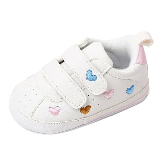 Zecgelong Spring And Summer Children Toddler Shoes Boys And Girls Sports Shoes Flat Bottom Light Double Strap Hook Loop Comfortable Baby sneakers for crawling 6-12 months Size 0-6 Months