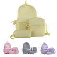 thumbnail image 1 of Zecgelong Striped Backpack 3 Piece Set Large Capacity College Style School Daypack Yellow, 1 of 7