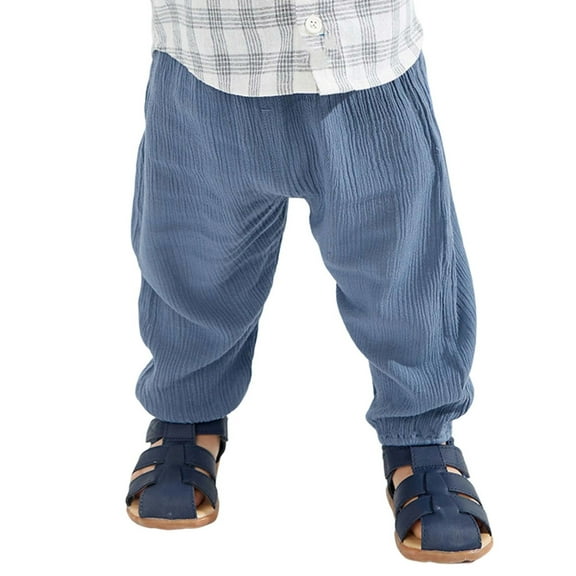 Zecgelong Summer Boys And Girls' Loose Waist Stretch Pants For Infants Loose And Casual Proof Pants With Elasticated Ankles Long Pants Boys Jeans Size 3-4 Years