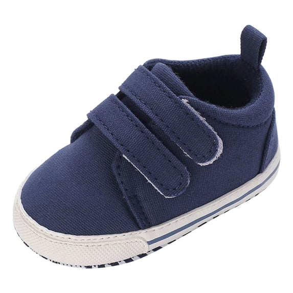 Zecgelong Summer Children Toddler Shoes Boys And Girls Sports Flat Bottom Non Lightweight Double Hook Loop Easy To Wear Solid Color Simple Style Baby Athletic Shoes Size US:4 Blue