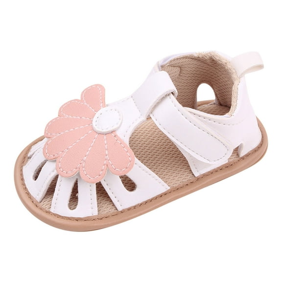 Zecgelong Summer Children Toddler Shoes Girls Sandals Flat Hollow Design Breathable Comfortable Petal Shape Non- Baby Sandals Size 4