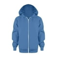 thumbnail image 1 of Zecgelong Sweatshirt Color Solid Zip Jackets Long Hoodie Top Sleeve Up Girls Kids Boys Coat&jacket Size 7-8 Years, 1 of 5