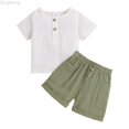 thumbnail image 1 of Zecgelong Toddler Boys Girls Short Sleeve Summer Casual Gentleman Tops Hawaii Beach Holiday Solid Shirts T Shirt Shorts Outfits Boys Sports Sets Size 12-18 Months, 1 of 5