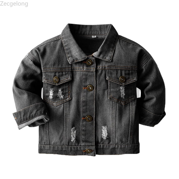 Zecgelong Toddler Boys Girls Windproof Solid Denim Coat Jacket Kids Warm Outerwear Jacket