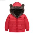 thumbnail image 1 of Zecgelong Toddler Boys Girls Winter Coat Bear Ears Hooded Jacket Reversible Wear Thicken Windproof Zipper Warm Outwear, 1 of 5