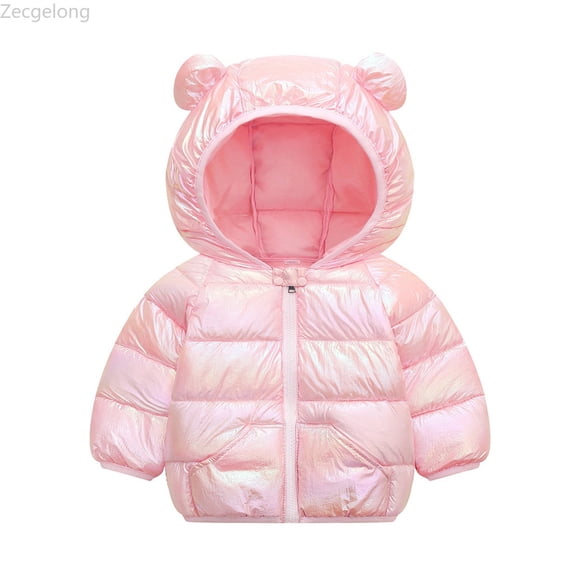 Zecgelong Toddler Boys Girls Winter Coat Hooded Jacket Wear Windproof Zipper Warm Outwear