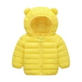 thumbnail image 1 of Zecgelong Toddler Boys Girls Winter Long Sleeve Solid Coat Bear Ears Hooded Jacket Thicken Windproof Zipper Warm Outwear Size 2-3 Years, 1 of 3