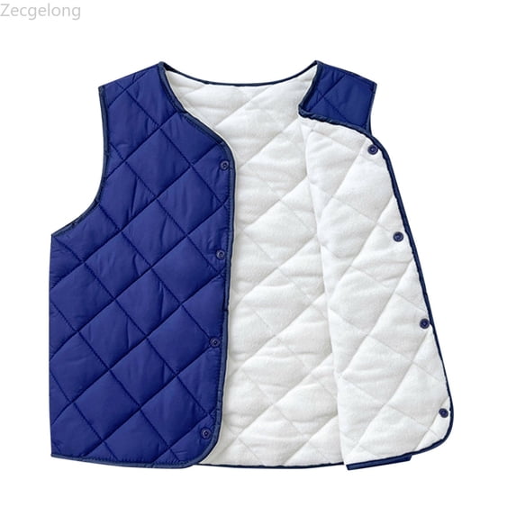 Zecgelong Toddler Children Kids Baby Boys Girls Winter Solid Coats Sleeveless Vest Jacket Outer Outwear Outfits Clothes