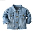 thumbnail image 1 of Zecgelong Toddler Children Outwear Plaid Over Winter Long Sleeve Denim Jacket Blouse Boys Light Blue, 1 of 6
