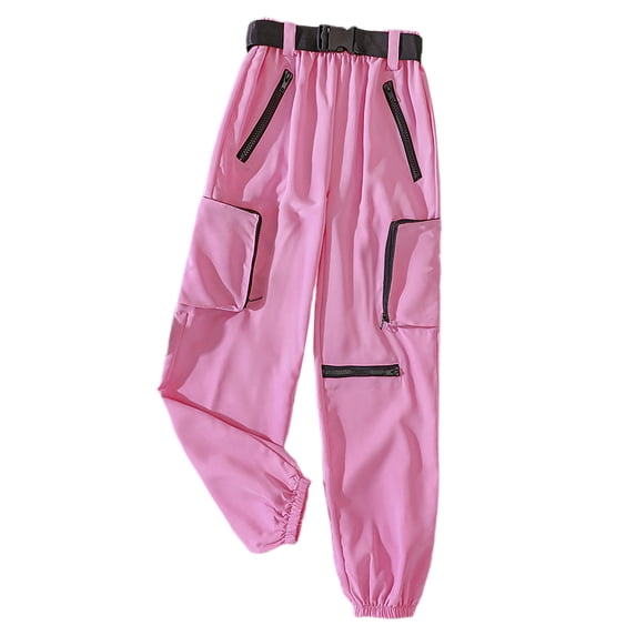 Zecgelong Toddler Girl Pink Print Loose Pants Casual Pants For Children Fall Winter Clothes Girls School Uniform Pants Size 7-8 Years