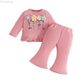 thumbnail image 1 of Zecgelong Toddler Girls Long Sleeve Floral T Shirt Tops Tassels Pants Outfits Girls Holiday Sets Age 6-9 Months, 1 of 5
