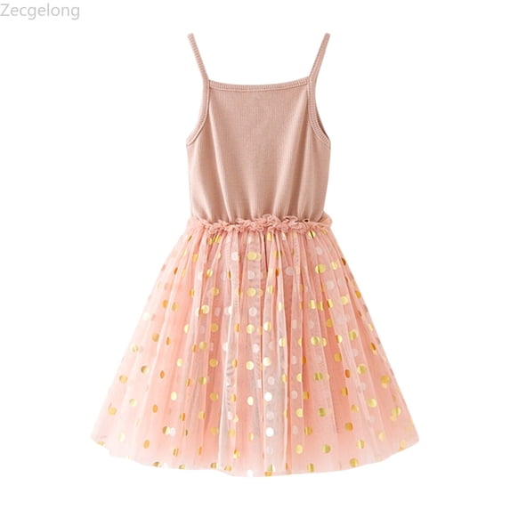 Zecgelong Toddler Girls Sleeveless Prints Suspenders Dress Clothes Girls Party Dresses Size 18-24 Months Pink
