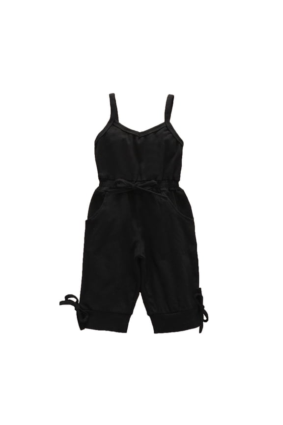 Toddler Girls Sleeveless Suspenders Solid Romper Jumpsuit Clothes Rompers For Girls Size 3-4 Years
