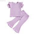 thumbnail image 1 of Zecgelong Toddler Girls Summer Short Sleeve Solid Tops And Shorts 2PCS Outfits Clothes Set For Children Clothes Toddler Girls Sets Age 12-18 Months, 1 of 5