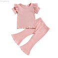 thumbnail image 1 of Zecgelong Toddler Girls Summer Short Sleeve Solid Tops And Shorts 2PCS Outfits Clothes Set For Children Clothes Toddler Girls Sets Age 2-3 Years, 1 of 5