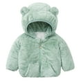 thumbnail image 1 of Zecgelong Toddler Girls Winter Windproof Solid Bear Ears Hooded Coat With Pocket Jacket Kids Warm Fleece Outerwear Size 2-3 Years, 1 of 3
