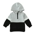 thumbnail image 1 of Zecgelong Toddler Hoodies Boys Long Sleeve Quarter Zip Hooded Pullover Sweatshirts,Gray 12-18 Months, 1 of 5
