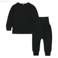 thumbnail image 1 of Zecgelong Toddler Kids Baby Boy Girl Clothes Unisex Solid Sweatsuit Long Sleeve Warm Pullover Tops Hight Waist Pants Set Fall Winter Pajamas Outfits Boys Winter Sets Size 5-6 Years, 1 of 5