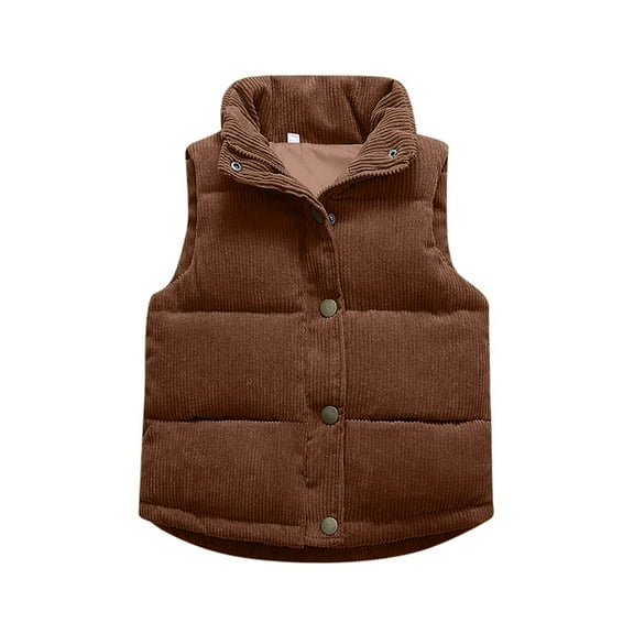 Zecgelong Toddler Kids Baby Boys Girls Corduroy Vest Fuzzy Sleeveless Coat Outerwear Pockets Size 12-18 Months