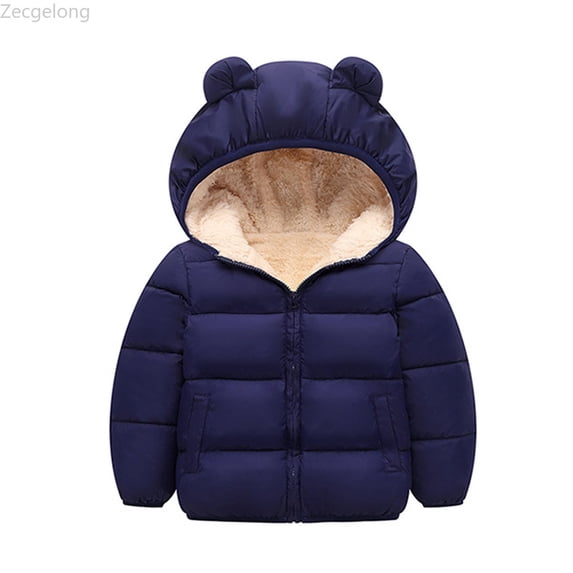 Zecgelong Toddler Kids Baby Boys Girls Padded Snowsuit Winter Clothes Hooded Bear Ears Jacket Coat Outerwear