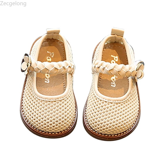 Zecgelong Toddler Kids Baby Girls Cute Light Weight First Walk Casual Shoes Baby Sandals For Girls Size 4.5 Beige