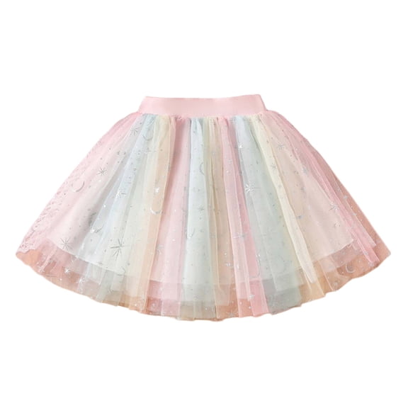 Zecgelong Toddler Kids Baby Girls Dancing Princess Skirt Colorful Gradient Mesh Ballet Tutu Skirts Girls Flower Dresses Size 7-8 Years