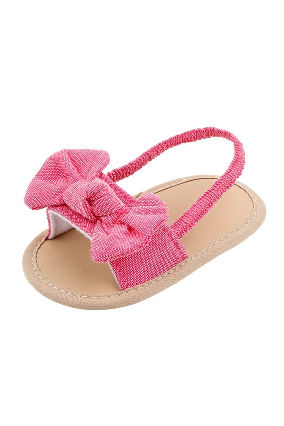 Toddler Kids Girls Bowknot The Floor Barefoot Non- First Walkers Prewalker Sandals 0-18M Adjustable Sandals Size 6