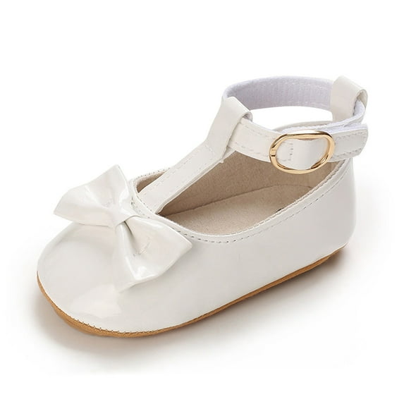 Zecgelong Toddler Kids Girls Soild Bowknot Princress Shoes Soft Sole The Floor Barefoot Non First Prewalker Shoes Breathable baby sneakers Size 6-12 Months