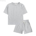 thumbnail image 1 of Zecgelong Toddler Kids Plain Short Sleeve T-Shirt and Shorts Set Unisex Cotton Summer Outfit Clothes for Little Boys or Girls Size 6-12 Months, 1 of 5