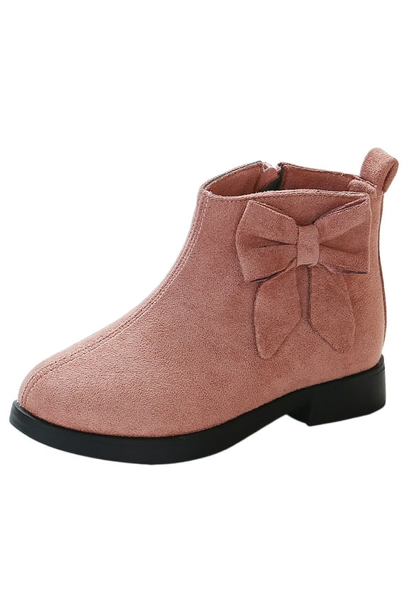 Toddler/Little Kid Girl's Short Ankle Boots Bowknot Side Zipper Dress Booties 5.5-6 Years